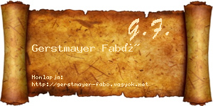 Gerstmayer Fabó névjegykártya